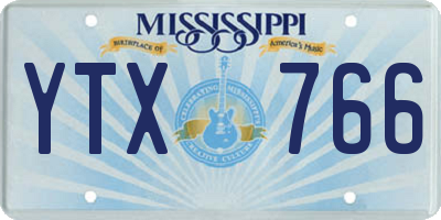 MS license plate YTX766