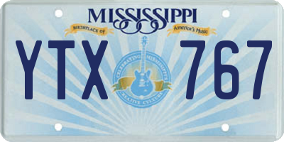 MS license plate YTX767