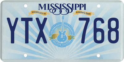 MS license plate YTX768