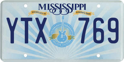 MS license plate YTX769