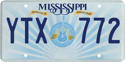 MS license plate YTX772