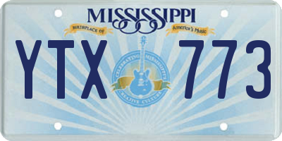 MS license plate YTX773