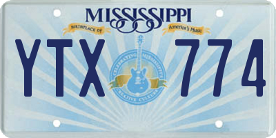 MS license plate YTX774