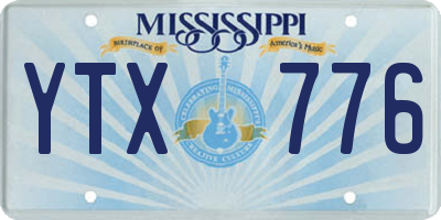 MS license plate YTX776