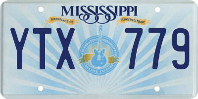 MS license plate YTX779