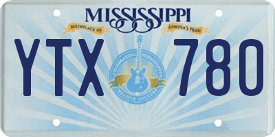 MS license plate YTX780