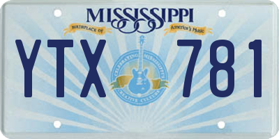 MS license plate YTX781