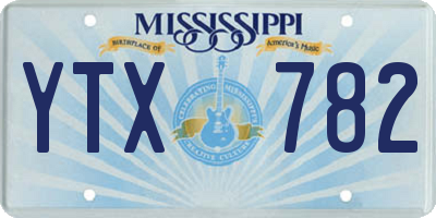 MS license plate YTX782