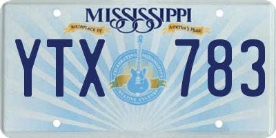 MS license plate YTX783