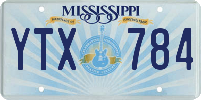 MS license plate YTX784