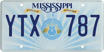 MS license plate YTX787