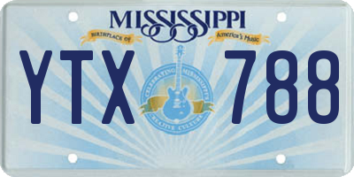 MS license plate YTX788