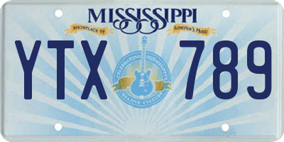 MS license plate YTX789