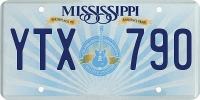 MS license plate YTX790