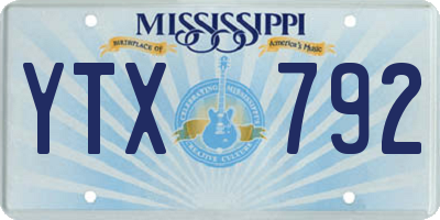 MS license plate YTX792