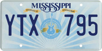 MS license plate YTX795