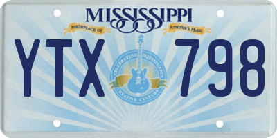 MS license plate YTX798