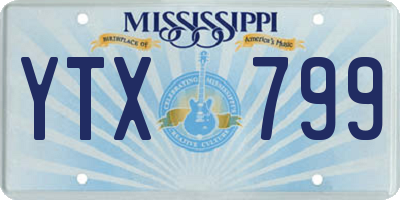 MS license plate YTX799