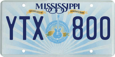 MS license plate YTX800