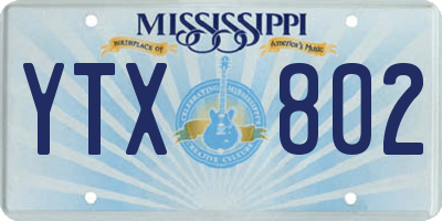 MS license plate YTX802