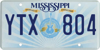 MS license plate YTX804