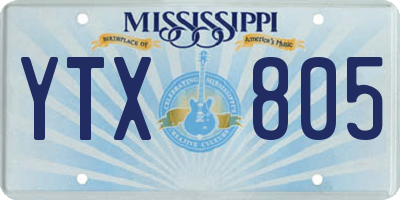 MS license plate YTX805