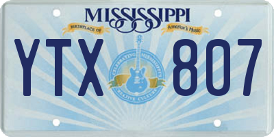 MS license plate YTX807
