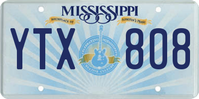 MS license plate YTX808