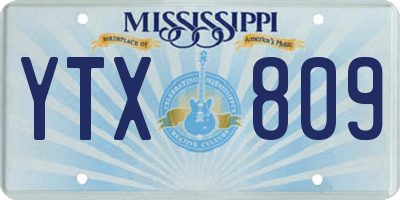 MS license plate YTX809