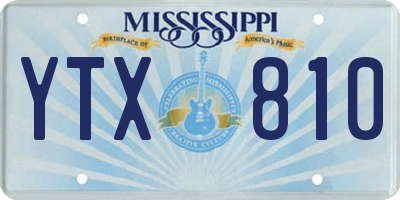 MS license plate YTX810