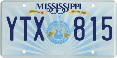 MS license plate YTX815