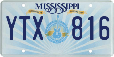 MS license plate YTX816
