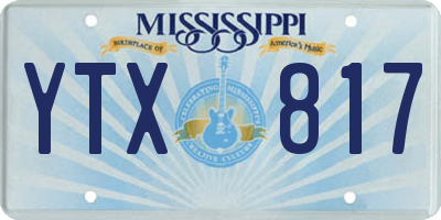 MS license plate YTX817