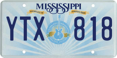 MS license plate YTX818
