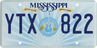 MS license plate YTX822