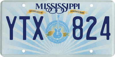 MS license plate YTX824