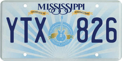 MS license plate YTX826
