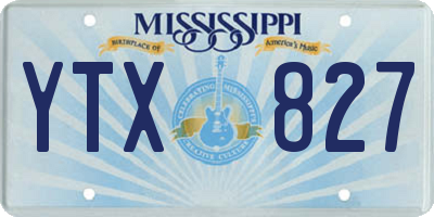 MS license plate YTX827