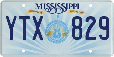 MS license plate YTX829