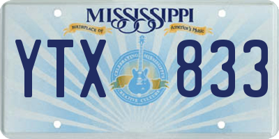 MS license plate YTX833