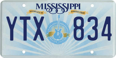 MS license plate YTX834