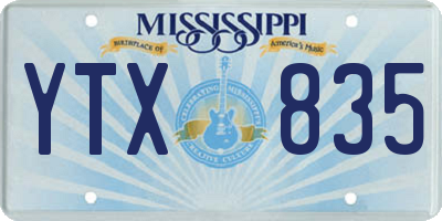 MS license plate YTX835