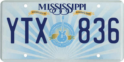 MS license plate YTX836