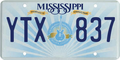 MS license plate YTX837