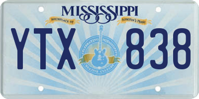 MS license plate YTX838