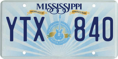 MS license plate YTX840