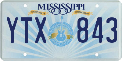 MS license plate YTX843