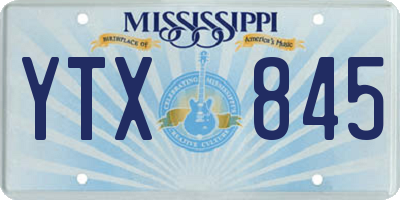 MS license plate YTX845