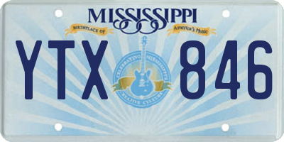 MS license plate YTX846