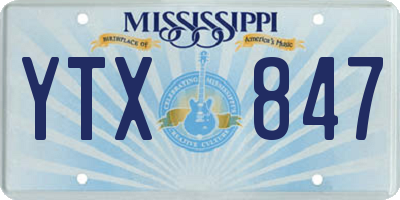 MS license plate YTX847